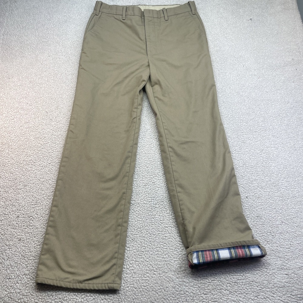 Woolrich Pants Mens 32x32 Chino Khaki Heavy Flannel Lined Vintage USA Made